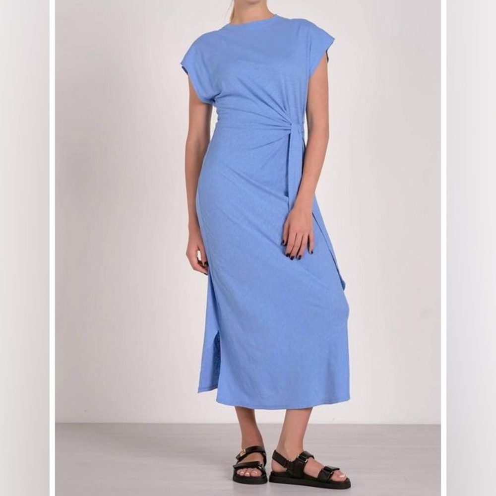 NWT Elan Cap Sleeve Side Tie Midi Dress